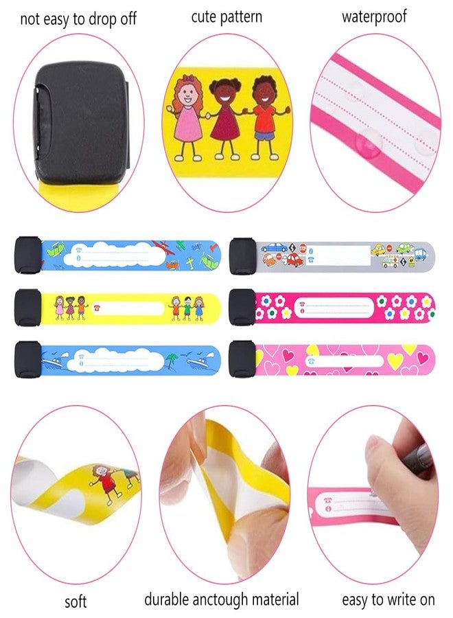 Climberty® Kids Safety ID Wristband - 12 Pack Waterproof PVC Wristband, Write-on Wristband Anti-Lost Identification Wristband with Buckle for Travel, Outing, Group Activity, 19.2cm x 2.15cm - Image 4