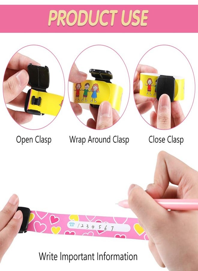 Climberty® Kids Safety ID Wristband - 12 Pack Waterproof PVC Wristband, Write-on Wristband Anti-Lost Identification Wristband with Buckle for Travel, Outing, Group Activity, 19.2cm x 2.15cm - Image 3