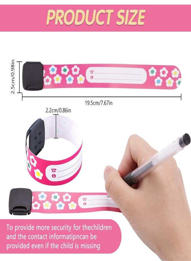 Climberty® Kids Safety ID Wristband - 12 Pack Waterproof PVC Wristband, Write-on Wristband Anti-Lost Identification Wristband with Buckle for Travel, Outing, Group Activity, 19.2cm x 2.15cm - Image 2
