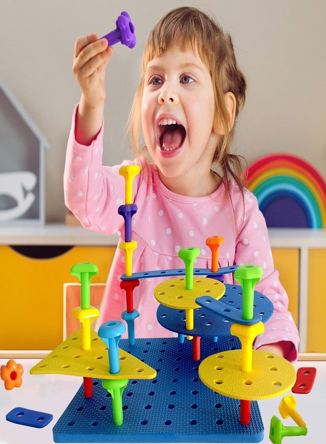 VIPAMZ Counting Peg Board for Kids - Toddler Stacking Toys - 65 Pcs DIY Building Set Large Foam Board & Occupational Therapy Toys, Color Sorting & Lacing Toy , Montessori Tools, Peg Puzzles for Toddlers 1-3 - Image 4
