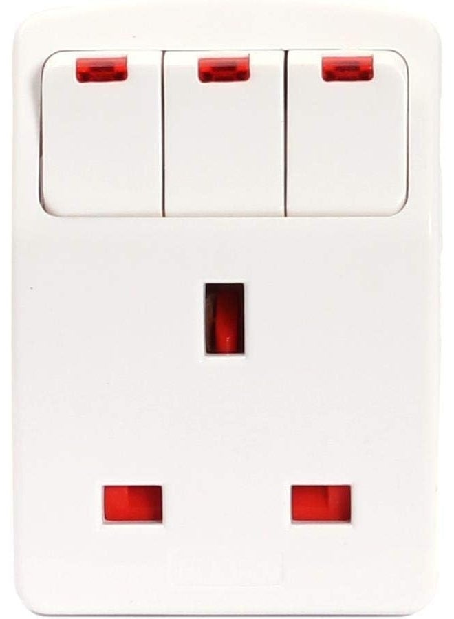 Royal Apex Esma Approved 3Way British Plug Multi Adapter With Individual Switches, Bs1362 Fused Uk Plug Adaptor (Pack Of 2) - Image 3