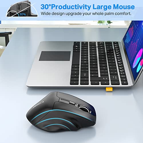 E-YOOSO Large Wireless Mouse for Big Hands, X-31 Cordless Ergo Computer Mouse, 6 Buttons, 5-Level 4800 DPI, 18 Months Battery Life, for Laptop, PC, Chromebook (Black) - Image 4