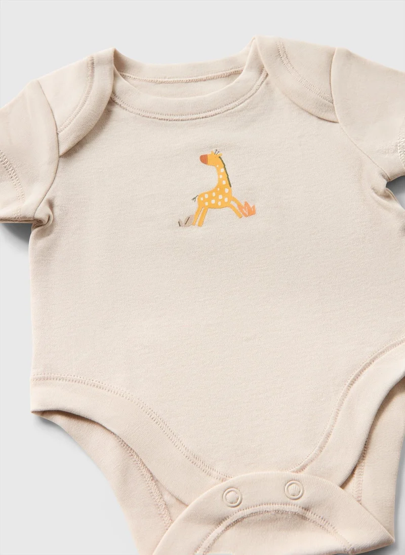 Matalan Baby 5 Pack Jungle Bodysuits