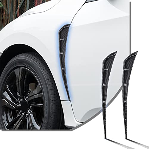 Miytsya 2 PCS Car Fender Side Vents, ABS Carbon Fiber Spoiler, Fender Decorative Stickers, Air Flow Intake Hole Grille Auto Exterior Accessories Universal (Carbon Fiber Black) - Image 1
