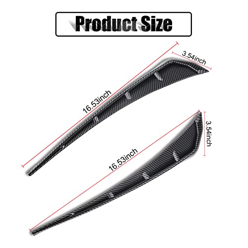 Miytsya 2 PCS Car Fender Side Vents, ABS Carbon Fiber Spoiler, Fender Decorative Stickers, Air Flow Intake Hole Grille Auto Exterior Accessories Universal (Carbon Fiber Black) - Image 2