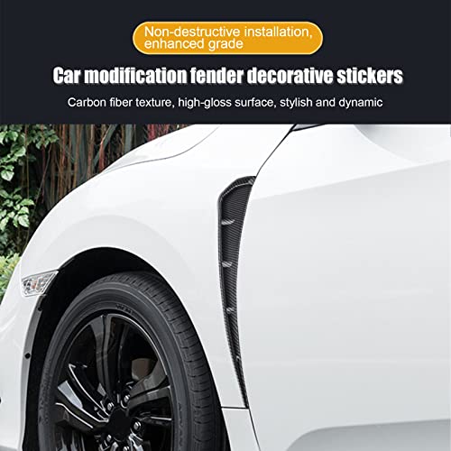 Miytsya 2 PCS Car Fender Side Vents, ABS Carbon Fiber Spoiler, Fender Decorative Stickers, Air Flow Intake Hole Grille Auto Exterior Accessories Universal (Carbon Fiber Black) - Image 3