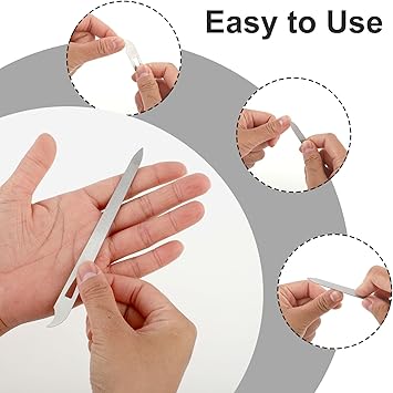 simarro 6 Pcs Metal Nail Files Stainless Steel Fingernail Toenail Files Double Sided Manicure Files for Polish Nail Nail Cleaner Tool - Image 3