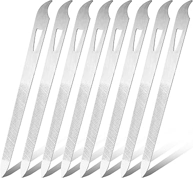 simarro 6 Pcs Metal Nail Files Stainless Steel Fingernail Toenail Files Double Sided Manicure Files for Polish Nail Nail Cleaner Tool - Image 1