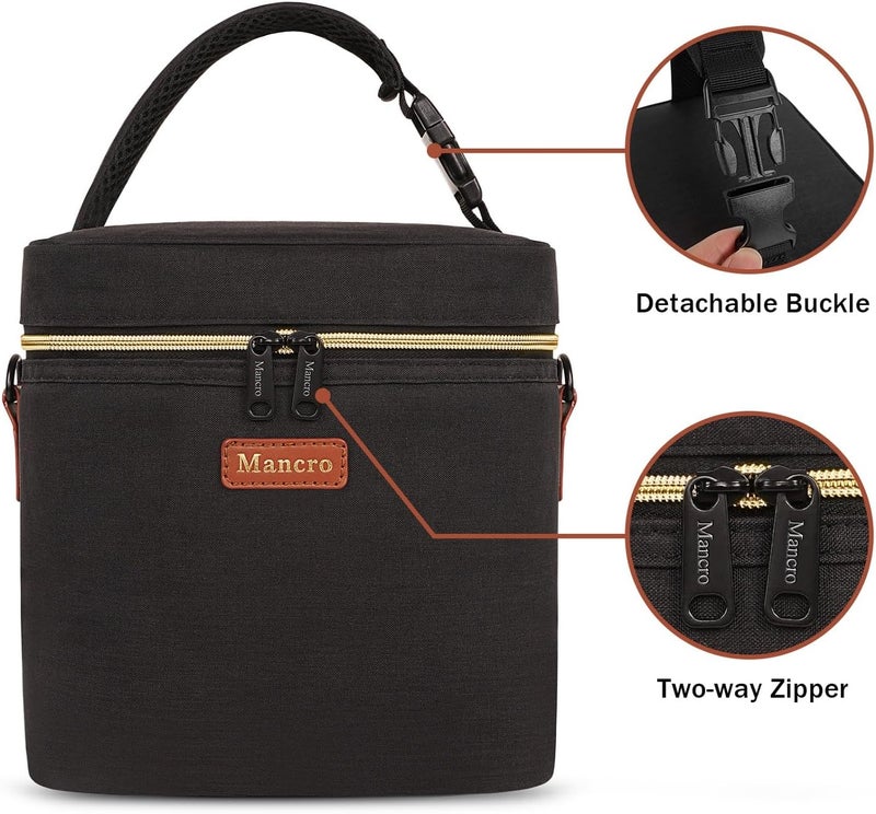 Mancro Breastmilk Cooler Bag Fits 6 Baby Bottles with Ice Pack & Shoulder Strap - Image 5