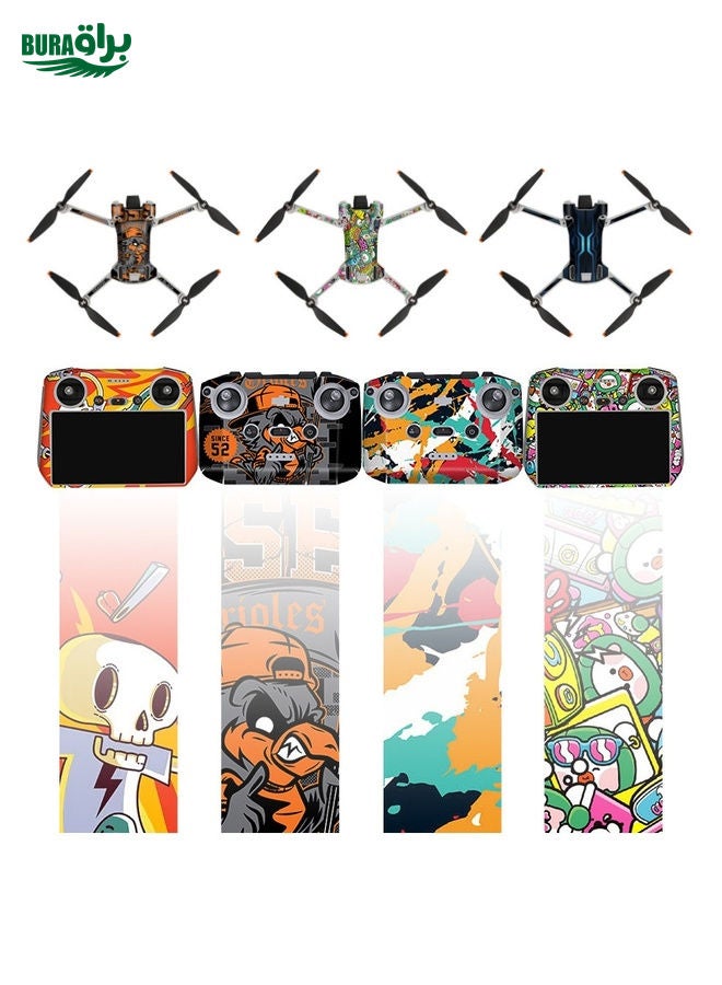 BURAQ Sunnylife Drone+Remote Control Protective Sticker For DJI Mini 3 Pro RC Version( Skateboard) - Image 3