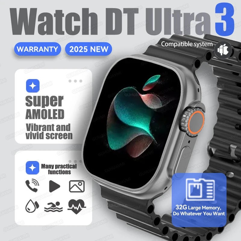 2025 New Original Watch DT Ultra 3 Pro Smart Watch Men Google map NFC GPS Tracker HD BT Call IP68 Waterproof smart watches Women - Image 1