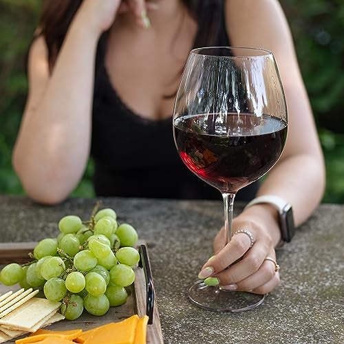 SCS Direct Oversized 33.5oz Wine Glasses (2 Pack)- Holds a Full Bottle of Wine - Made of Hand-Blown Glass NOT Plastic - XL Glassware Fun for Fall Charcuterie Boards, Thanksgiving, Weddings & Holiday Xmas Gifts - Image 3