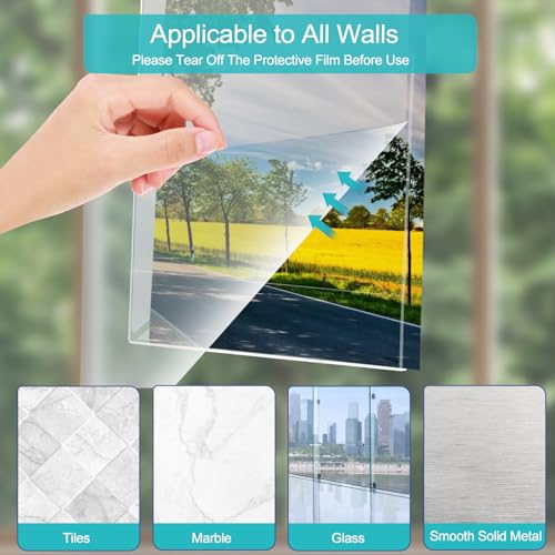 Wbtran 12x16 Acrylic Picture Frame, Clear Frameless Photo Frame for Wall Mount, No Drilling Picture Frames with Tape, Pack of 5 Floating Hanging Picture Frames for Home, School, Office - Image 5