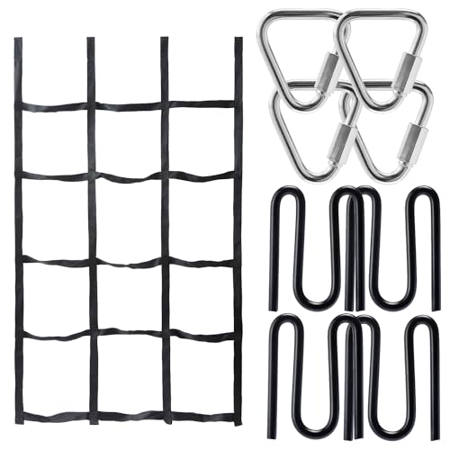 Hyponix Sporting Climbing Net for Monkey Line Gorilla Line and Ninja Warrior Obstacle Courses Durable Expansion Kit with Buckles and Carabiners Easy Installation for Safe and Versatile Training - Image 1