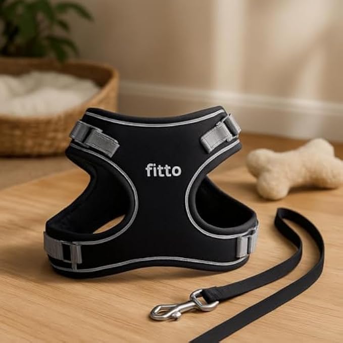Fitto Pet Harness and Lead Set Size L 20x15cm Adjustable Padded Breathable Dog Puppy Cat Walking Harness with Leash - Image 3