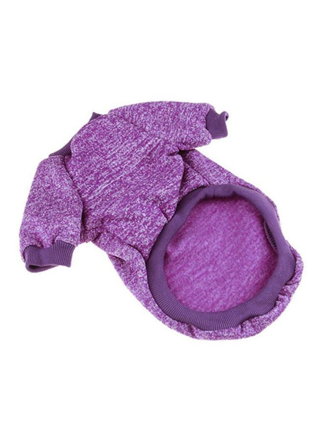 OUTAD Casual Winter Sweater With Hoodie Purple M - Image 2