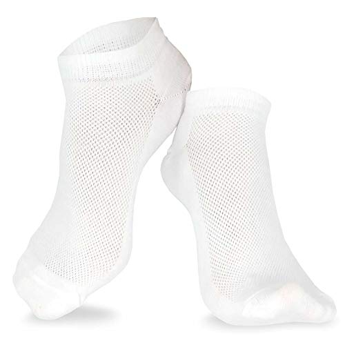 TeeHee Socks Womens Sock 9-11 Everyday Casual Low Cut Ankle Socks School Uniform 12 Pairs with Mesh (White-Black) - Image 4