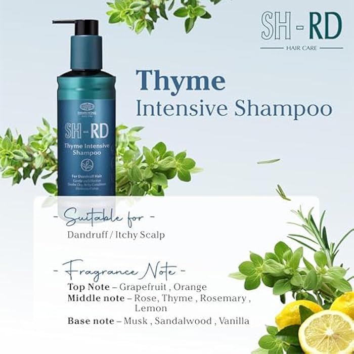 Sh Rd SH-RD Thyme Intensive Shampoo for Itchy Scalp and Dandruff Relief | 1% Zinc Pyrithione Added | Soothing, Rebalancing Scalp Condition - 8.45oz/250ml - Image 5