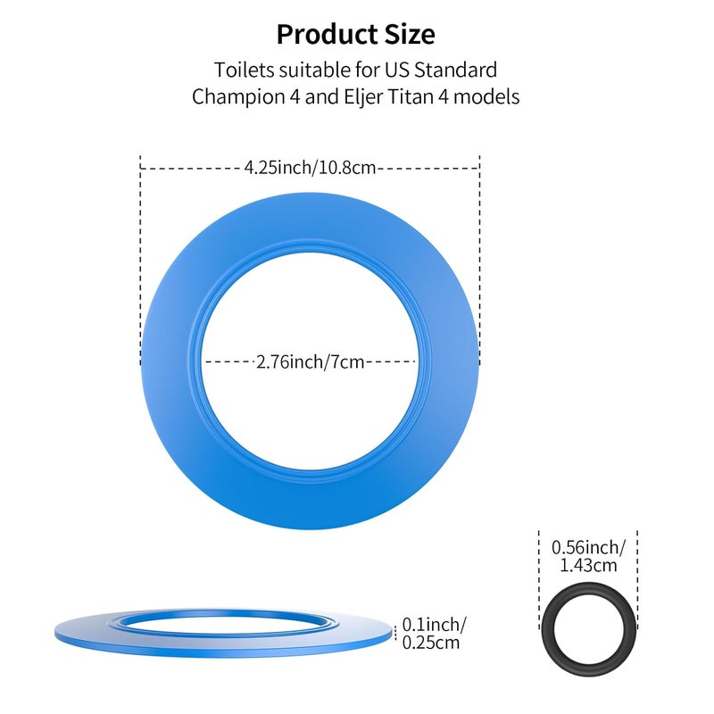 XMGHCK Flush Valve Seal for American Standard & Eljer Toilets, Upgraded Silicone Material 7301111-0070A Replacement with O Rings - Compatible with Champion 4 and Eljer Titan 4 Models (2 Pack) - Image 4