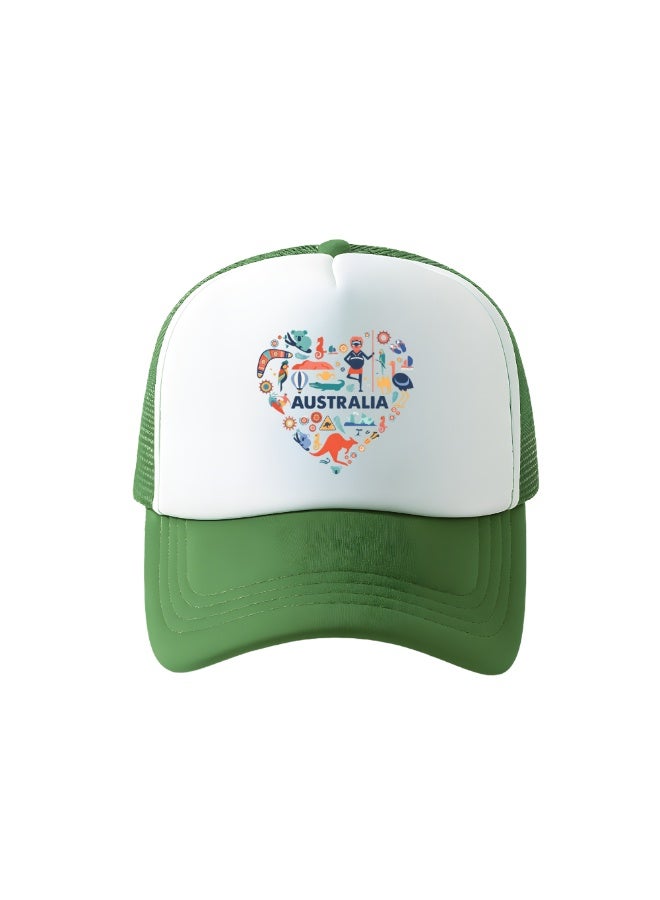 PRINTSHOP4ME Australia Mesh Cap With Plastic Closure For Men And Women–Perfect For Sports,Outdoor Activities And Casual Wear–Great Gift For Sports Fans And Events - Image 1