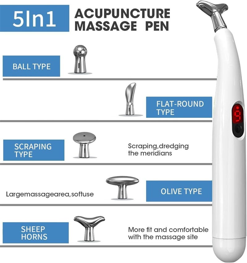 Acupuncture Pen, 5-in-1 Electronic Pain Relief Therapy, Energy Pulse Massage Pen, USB Rechargeable Pain Relief Tool - Image 5
