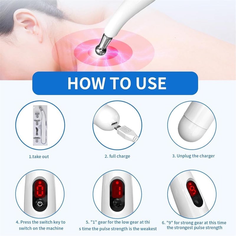 Acupuncture Pen, 5-in-1 Electronic Pain Relief Therapy, Energy Pulse Massage Pen, USB Rechargeable Pain Relief Tool - Image 4