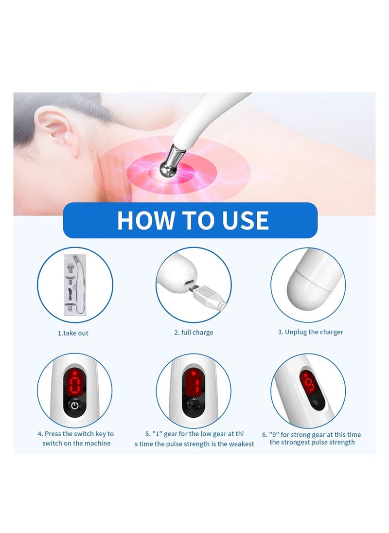 SYOSI Acupuncture Pen, 5-in-1 Electronic Pain Relief Therapy, Energy Pulse Massage Pen, USB Rechargeable Pain Relief Tool  - Image 4