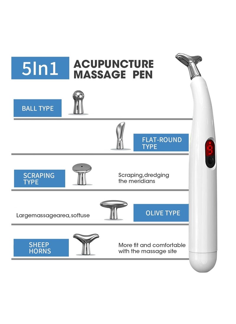 SYOSI Acupuncture Pen, 5-in-1 Electronic Pain Relief Therapy, Energy Pulse Massage Pen, USB Rechargeable Pain Relief Tool  - Image 5