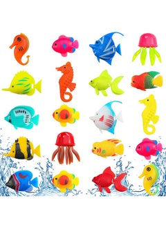 Weewooday 20 Pieces Artificial Moving Fishes Plastic Floating Fishes Lifelike Fish Ornament Aquarium Decorations For Fish Tank (Jellyfish And Seahorses)  - Image 1