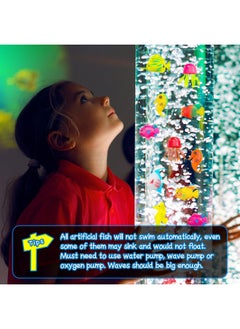 Weewooday 20 Pieces Artificial Moving Fishes Plastic Floating Fishes Lifelike Fish Ornament Aquarium Decorations For Fish Tank (Jellyfish And Seahorses)  - Image 3