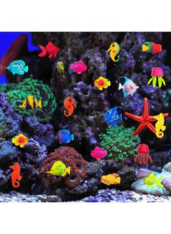 Weewooday 20 Pieces Artificial Moving Fishes Plastic Floating Fishes Lifelike Fish Ornament Aquarium Decorations For Fish Tank (Jellyfish And Seahorses)  - Image 5