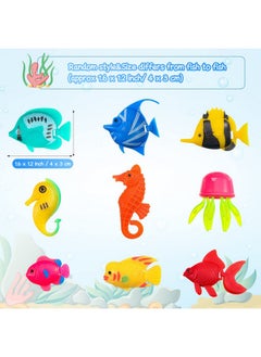 Weewooday 20 Pieces Artificial Moving Fishes Plastic Floating Fishes Lifelike Fish Ornament Aquarium Decorations For Fish Tank (Jellyfish And Seahorses)  - Image 4