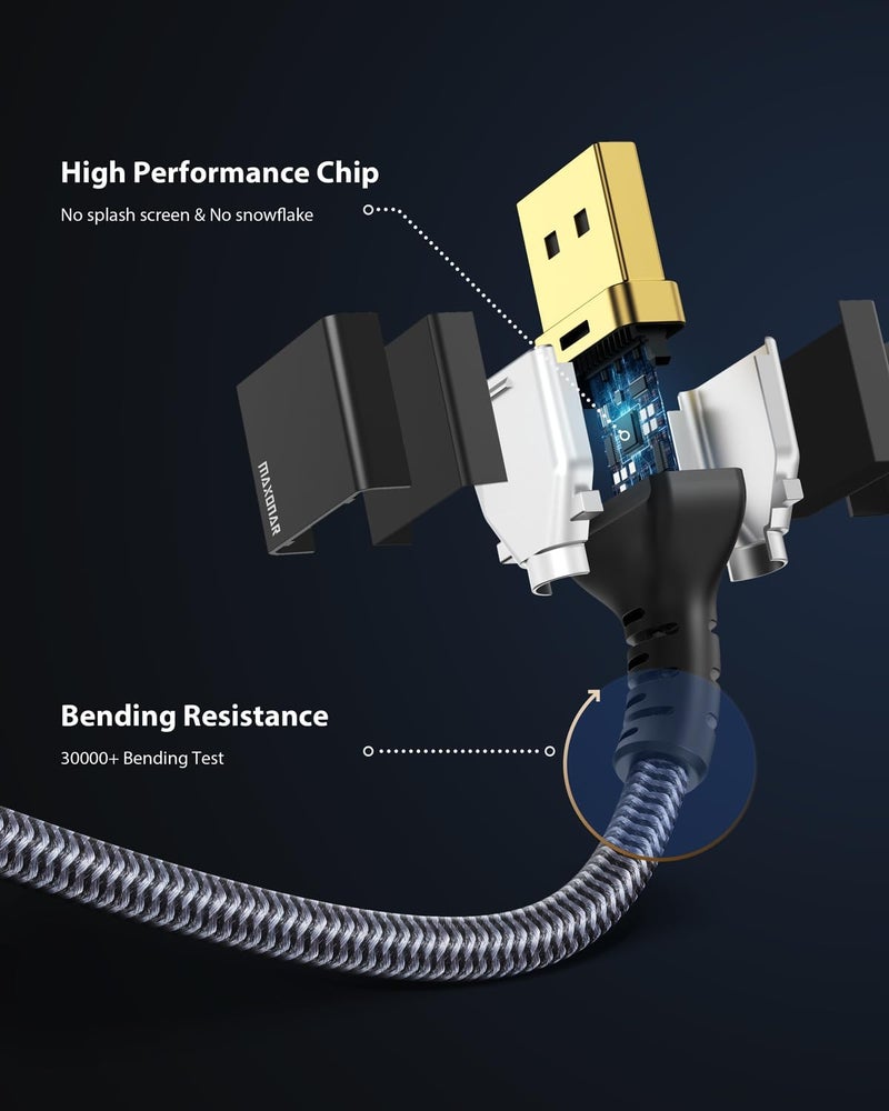 Maxonar VESA Certified USB C to DisplayPort 1.4, 8K 60Hz Thunderbolt 4/3 /USB4 to DP Cable 3.3FT/1M(4K 60Hz 144Hz 120Hz 2K 240Hz) 32.4Gbps HBR3 Alt Mode Adapter for Mac Studio, M2 M1 MacBook - Black - Image 2