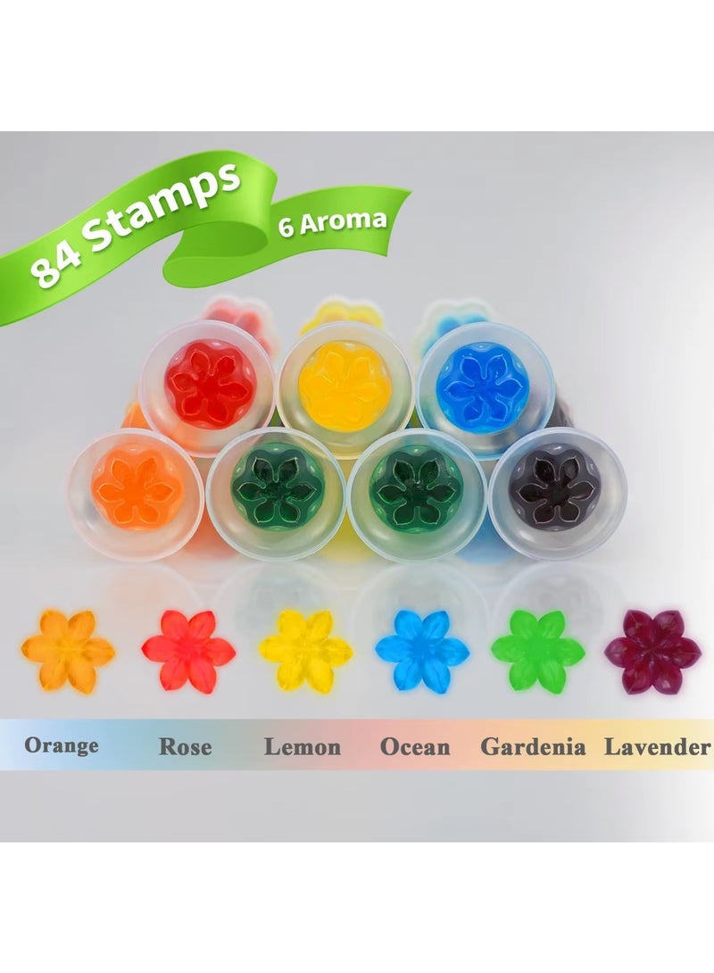 معطر قاعدة مرحاض جل لاصق على شكل زهور، منظف ومعطر كابينيه للتواليت، يزيل الروائح الكريهة ويمنع البقع، ألوان متعددة، قطعة واحدة - Image 4