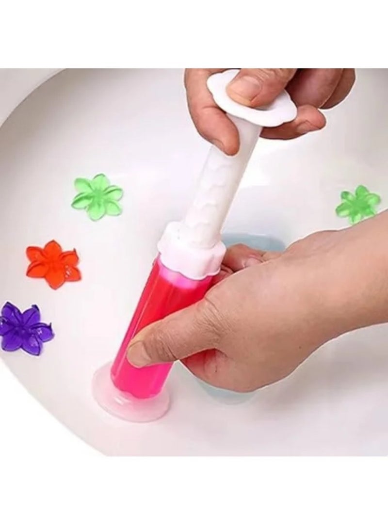 معطر قاعدة مرحاض جل لاصق على شكل زهور، منظف ومعطر كابينيه للتواليت، يزيل الروائح الكريهة ويمنع البقع، ألوان متعددة، قطعة واحدة - Image 3