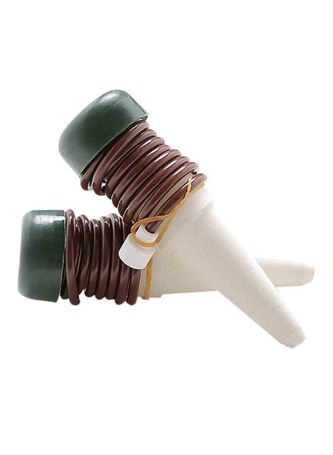 QiaoKai 2-Piece Automatic Flower Watering Drip Device White/Brown/Green  - Image 1