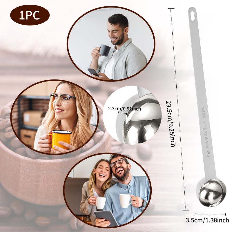 Hariendny 1 Tablespoon Coffee Scoop Stainless Steel Long Handle Measuring Spoon 1 tbsp Measuring spoon 15 ml Coffee Scoop 1 tablespoon Scoop for Ground Coffee - Image 2
