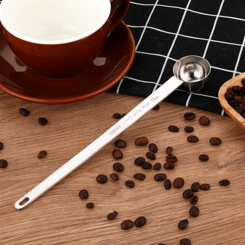 Hariendny 1 Tablespoon Coffee Scoop Stainless Steel Long Handle Measuring Spoon 1 tbsp Measuring spoon 15 ml Coffee Scoop 1 tablespoon Scoop for Ground Coffee - Image 4