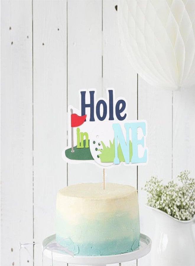 ALNGFUIK Hole in One Cake Topper, Golf 1st Birthday Cake Decorations Golf First Birthday Cake Toppers with Cart Flag for Golf Theme Party Supplies - Image 4