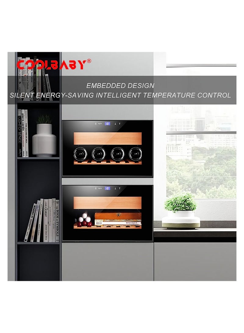 كول بيبي خزانة  منزلية صغيرة إلكترونية ذكية رف خشبي أرز سعة 150 تحكم ذكي في درجة الحرارة دورة تبريد هواء خالٍ من الصقيع - Image 3