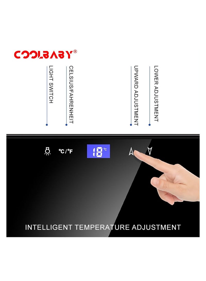 كول بيبي خزانة  منزلية صغيرة إلكترونية ذكية رف خشبي أرز سعة 150 تحكم ذكي في درجة الحرارة دورة تبريد هواء خالٍ من الصقيع - Image 4