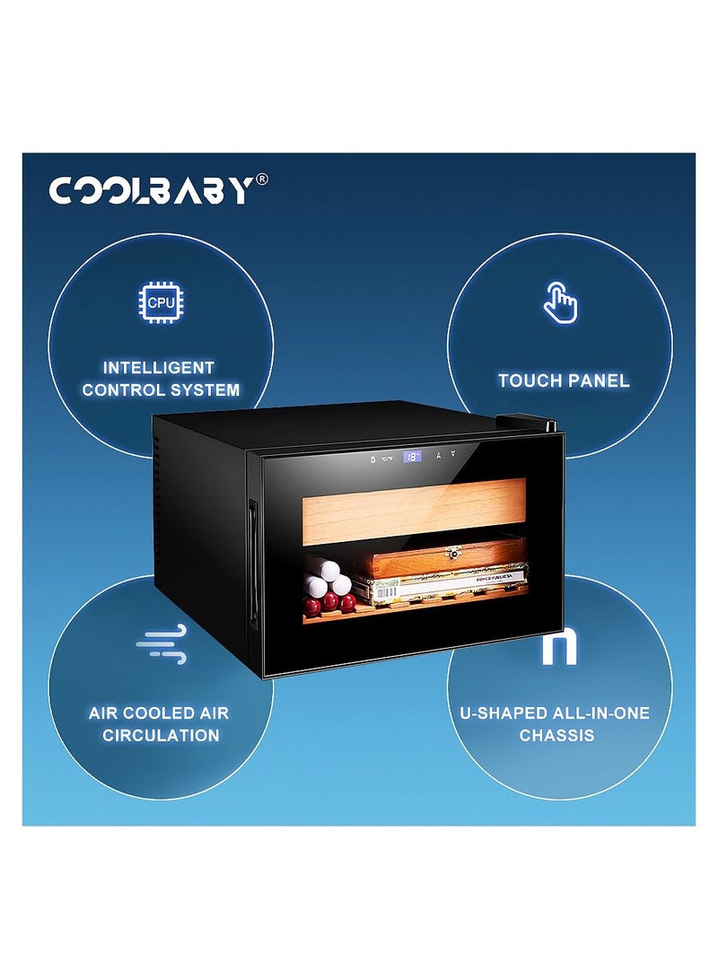 كول بيبي خزانة  منزلية صغيرة إلكترونية ذكية رف خشبي أرز سعة 150 تحكم ذكي في درجة الحرارة دورة تبريد هواء خالٍ من الصقيع - Image 2