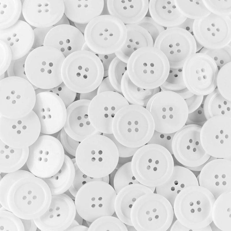 Super Z Outlet Super Z Outlet 100 Pack 1 Inch Buttons Flatback Sewing Colored for Arts  Crafts Fashion Clothing DIY Projects White 
