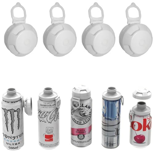 DIPESI 4 Pack Magnetic Soda Can Lids – Reusable Airtight Can Covers, BPA-Free, Easy to Use, Keep Drinks Fresh & Bug/Dust Free, Fits Standard Cans, Great for BBQ, Beach & Party（White) - Image 1