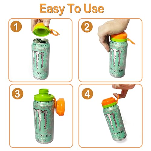 DIPESI 4 Pack Magnetic Soda Can Lids – Reusable Airtight Can Covers, BPA-Free, Easy to Use, Keep Drinks Fresh & Bug/Dust Free, Fits Standard Cans, Great for BBQ, Beach & Party（White) - Image 4