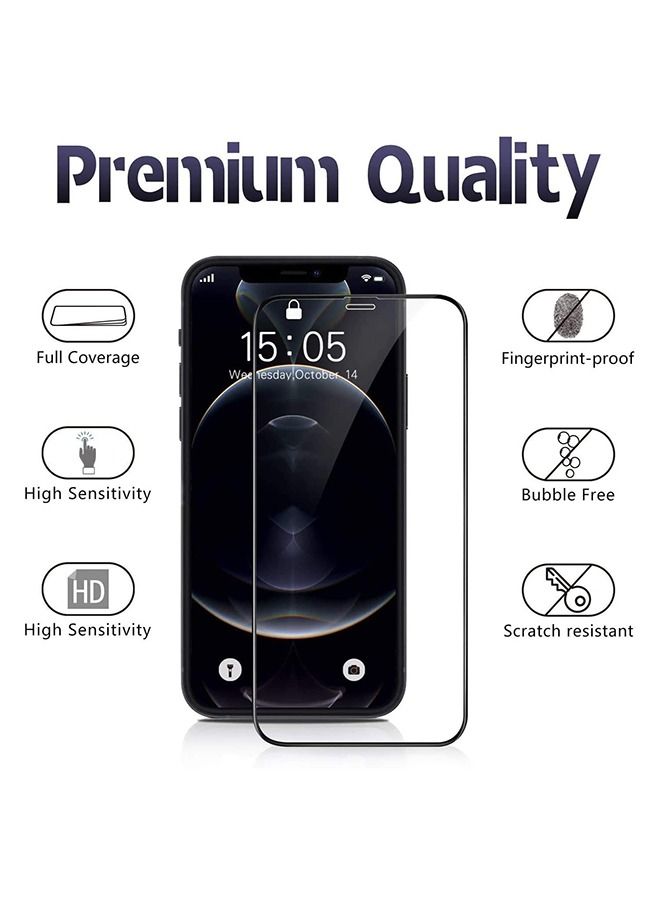 Shatterproof Synthetic Glass Screen Protector for Apple iphone 12 Pro Clear/Black - Image 3