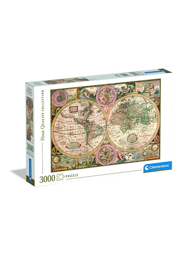 Clementoni 3000 Piece Jigsaw Puzzle – Old World Map | High Quality Collection Large Puzzle For Adults - Image 1