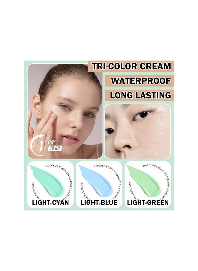One Step Color Corrector,Color Correcting Facial Serum,Color Corrector Isolation Cream,Moisturizing Long Lasting Oil Control Invisible Pore Face Concealer Foundation Makeup Primer Base for Face