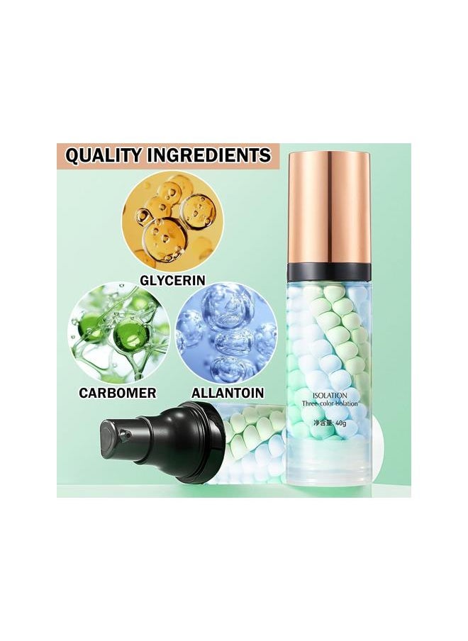 One Step Color Corrector,Color Correcting Facial Serum,Color Corrector Isolation Cream,Moisturizing Long Lasting Oil Control Invisible Pore Face Concealer Foundation Makeup Primer Base for Face