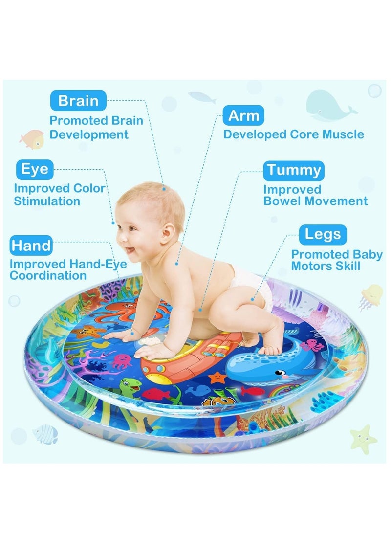 MUMS PLANET 100 CM Tummy Time Water Mat (100 * 100 CM),Baby Toys For Newborn, Extra Large Multi-Stage Activity Center Kids Toys & Sensory Toys, Baby Toys for new born , Inflatable Playmat Visual Stimulation Gift For Boys Girls, Kids Toys To 5 Years  - Image 5